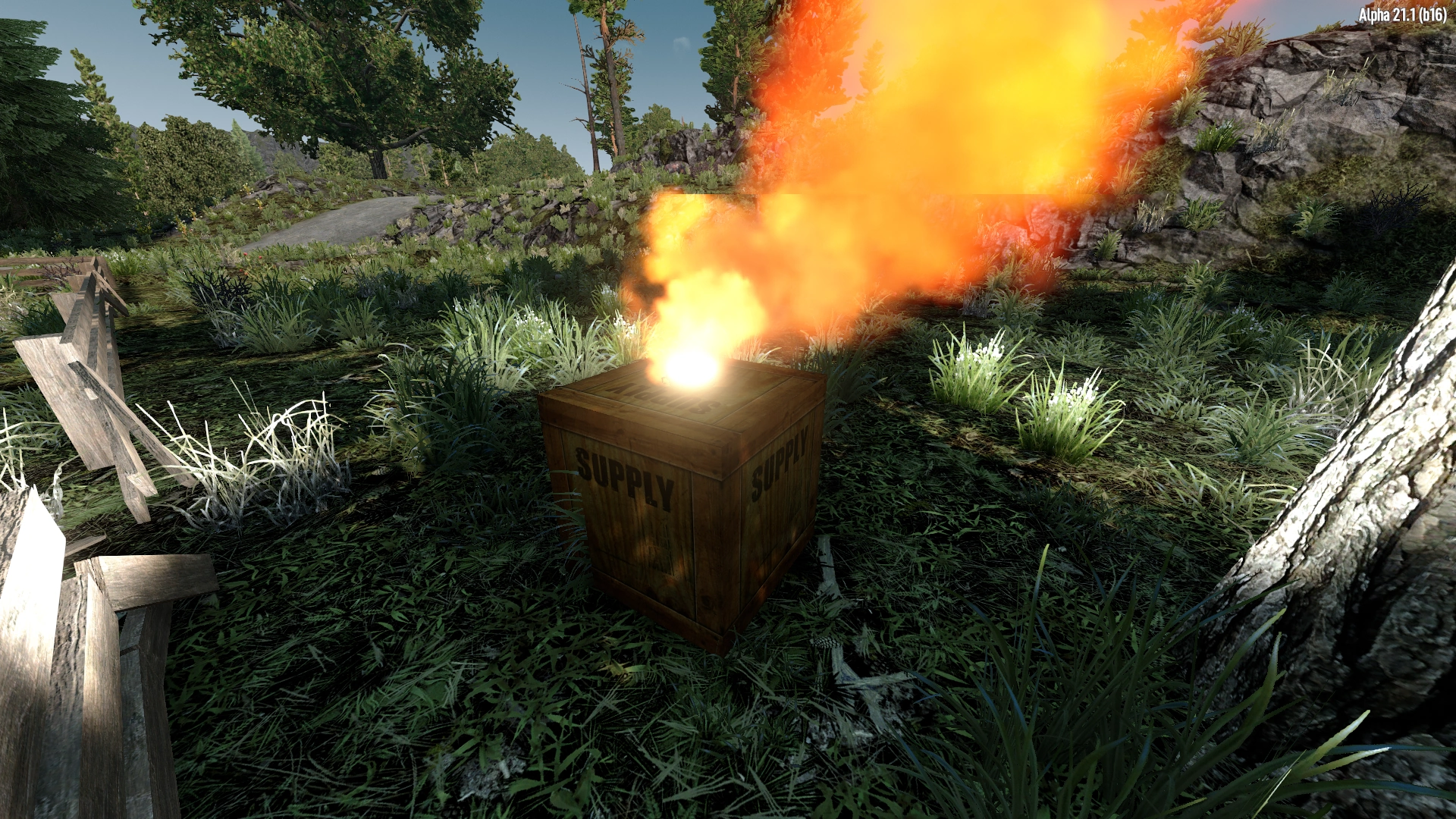 Вид ящика, сброшенный с самолета в Alpha 21