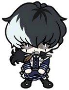 Иллюстрация в тиби-стиле, использующаяся в наборе наклеек, входящих в ограниченное издание игры (только для Японии)