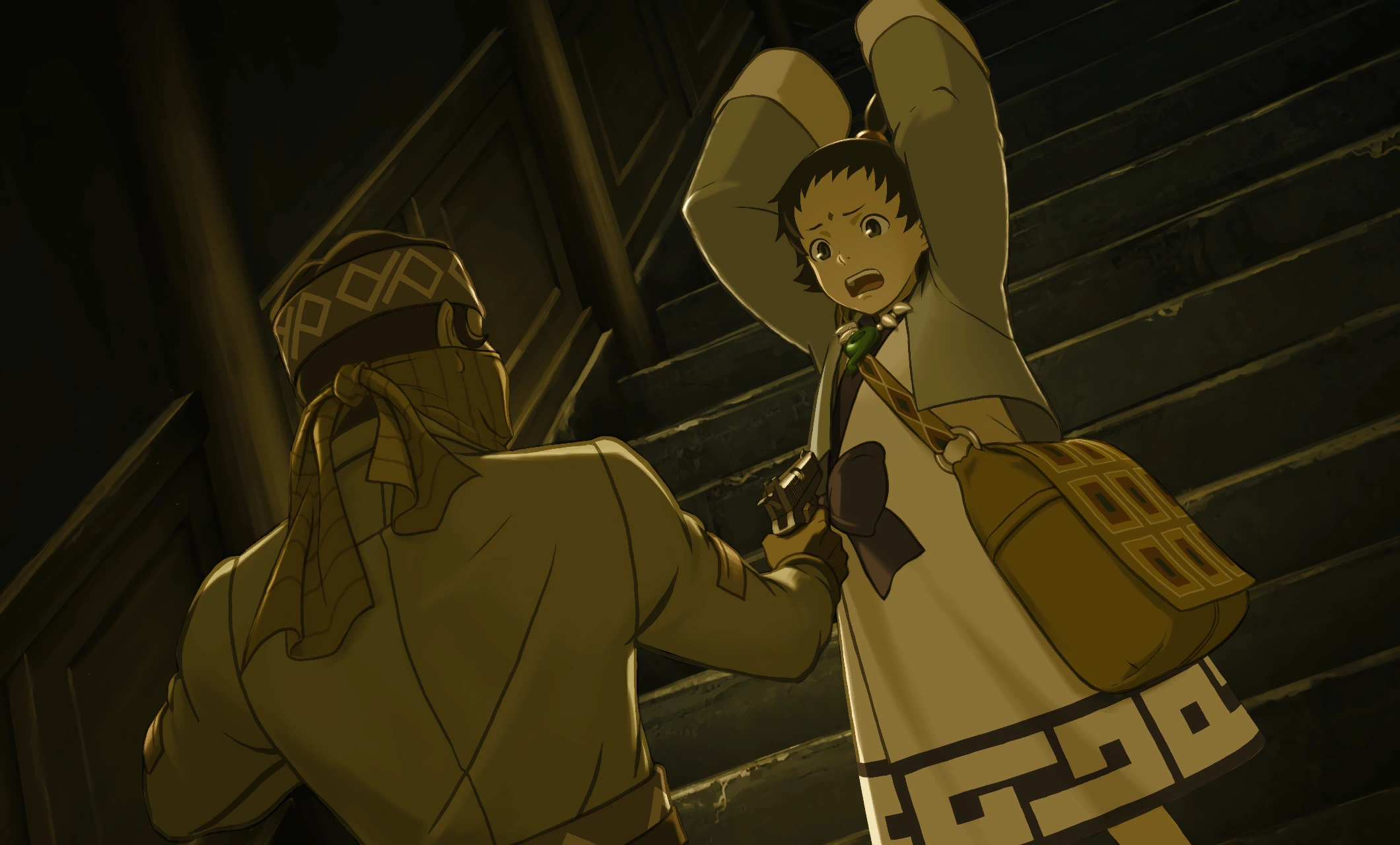 Рол держит Юр’гайда под прицелом.