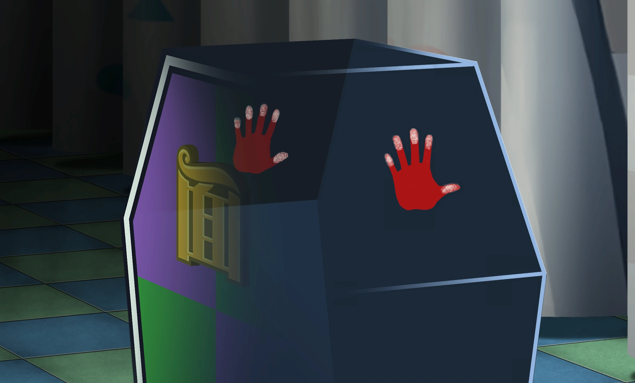 Отпечатки, обращённые назад.