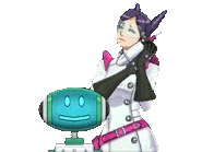 Держит пистолет у щеки/Аура говорит