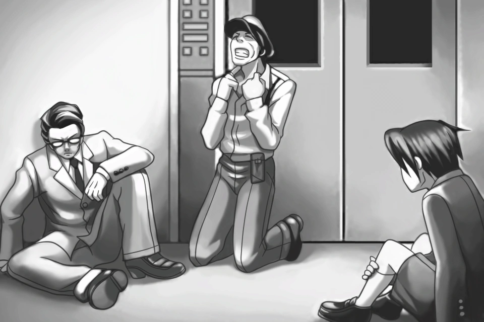 Застрял в лифте вместе с и .