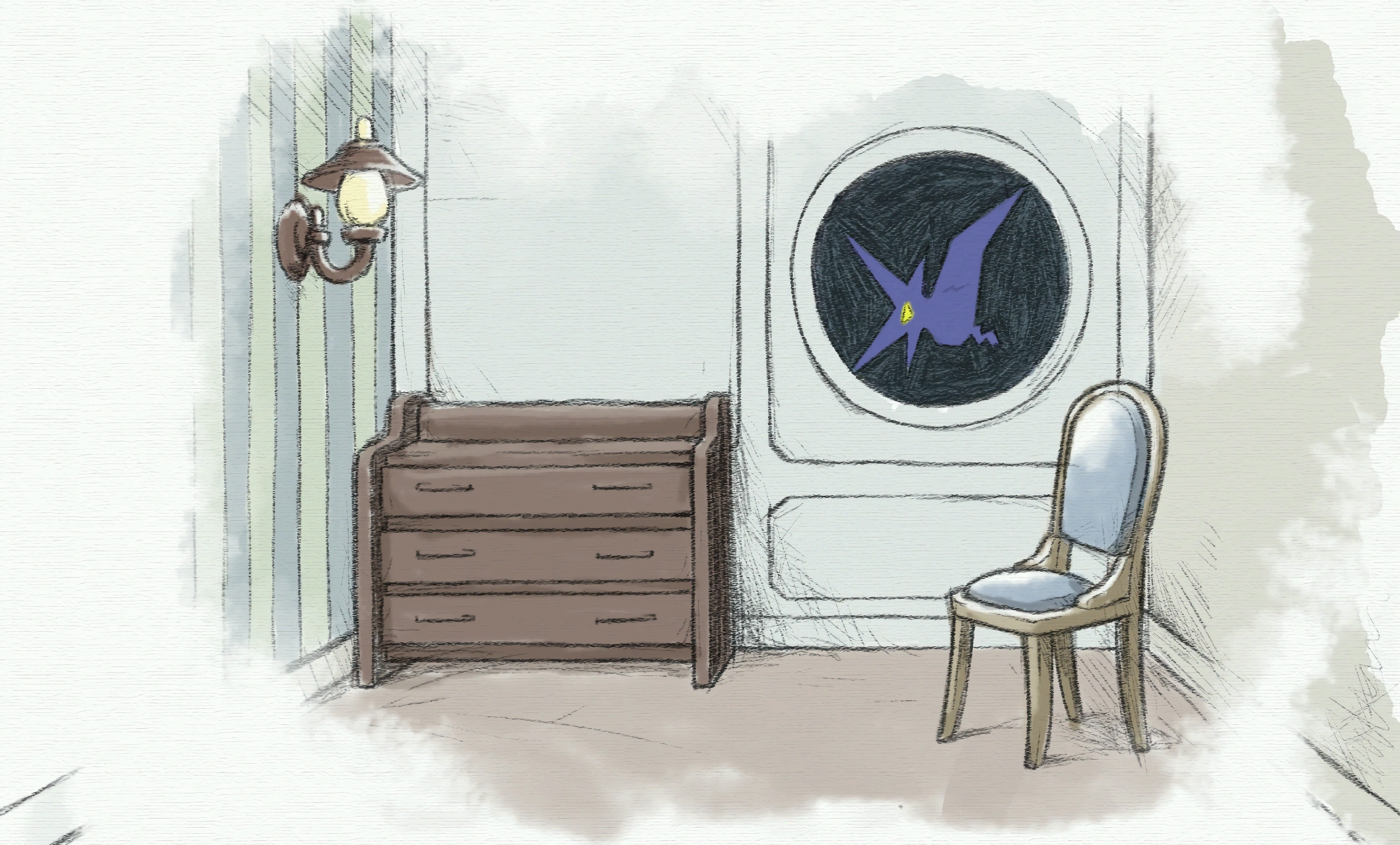 Рисунок Батца с изображением птеродактиля.