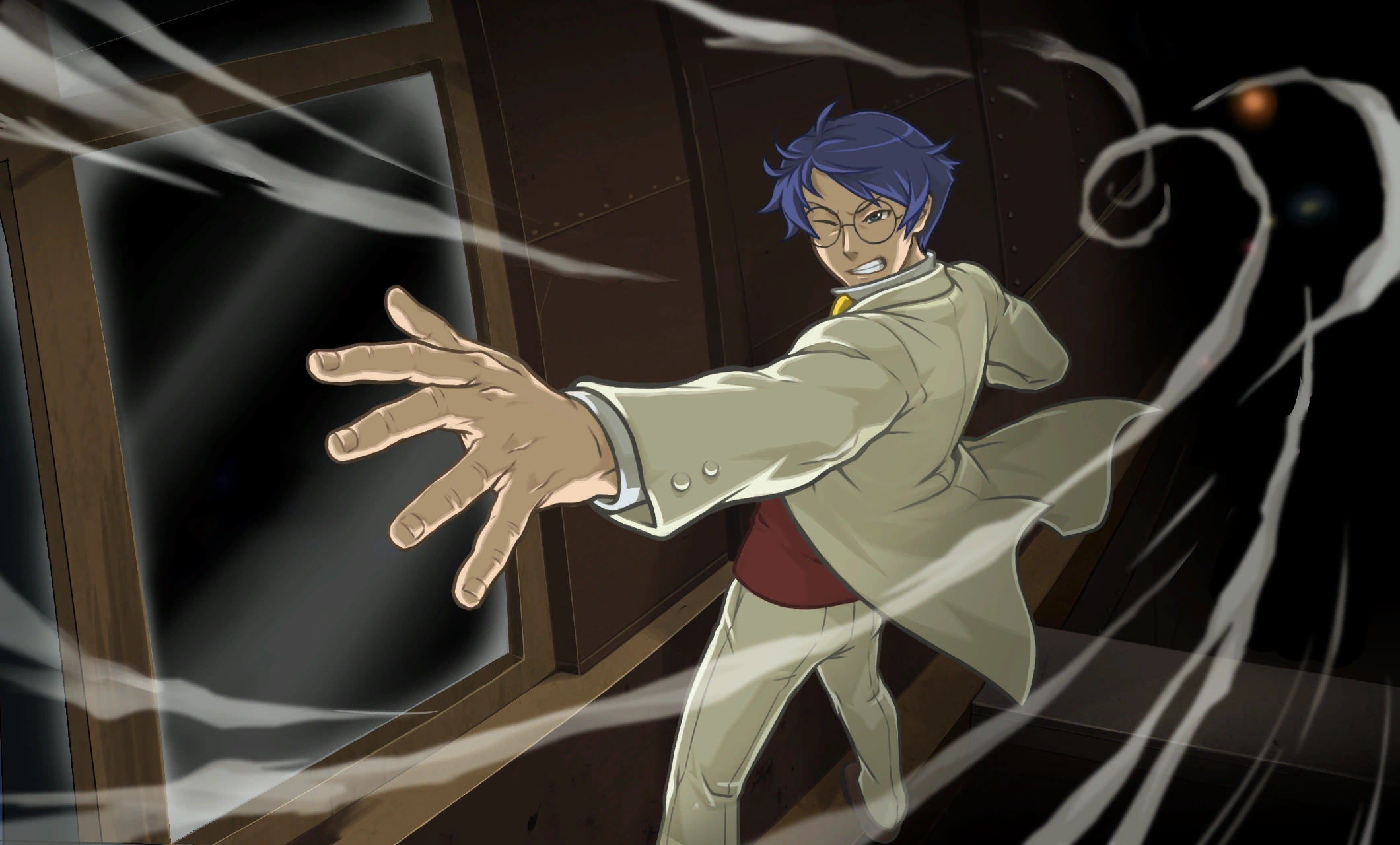 Сорин движется снаружи дирижабля, чтобы спасти Уайтт.