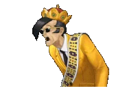 Поправляет корону после ошарашивания от шока