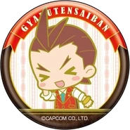 Иллюстрация в тиби-стиле для значка к 15-летию серии Ace Attorney