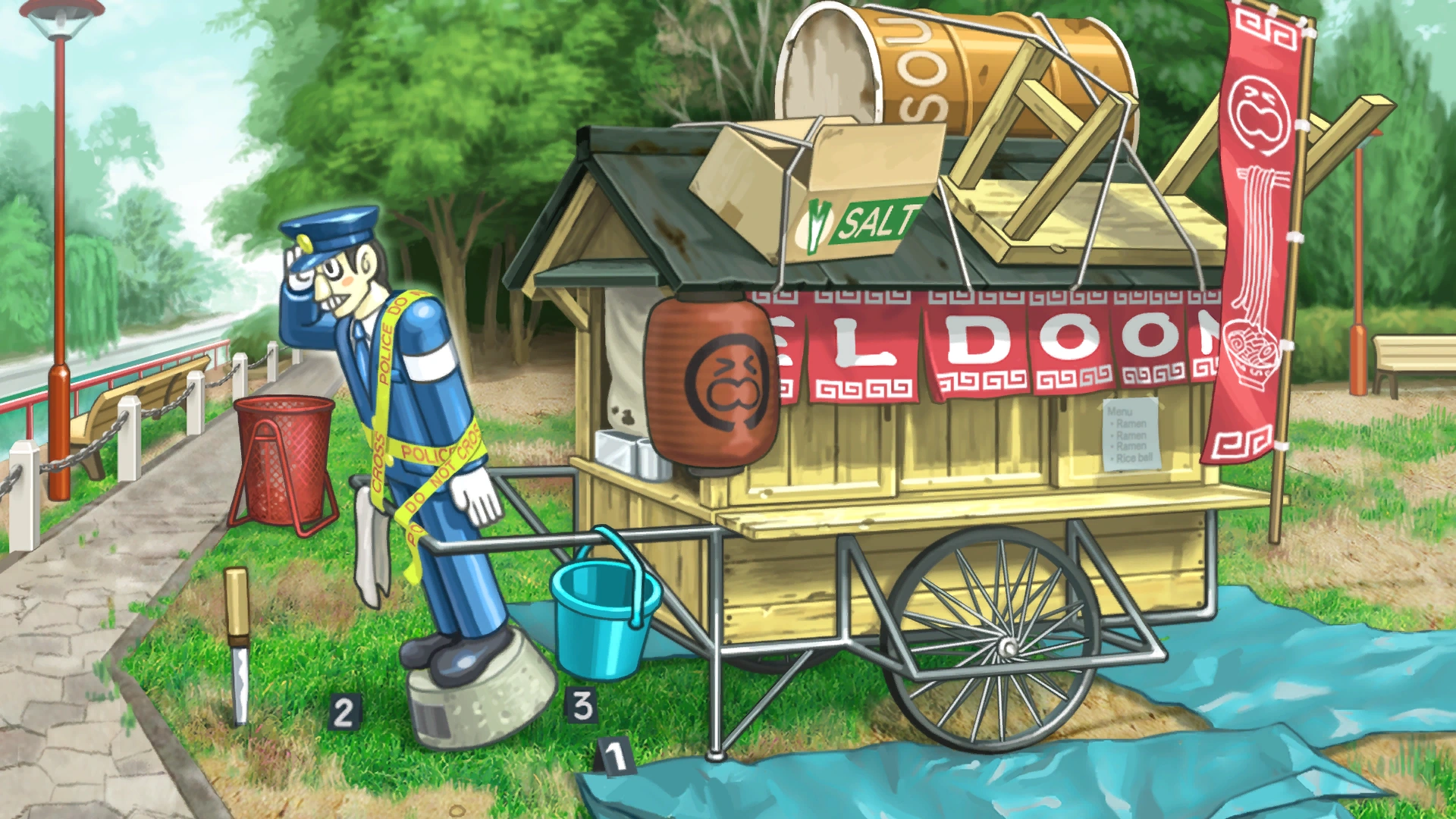 Место преступления в Народном парке.