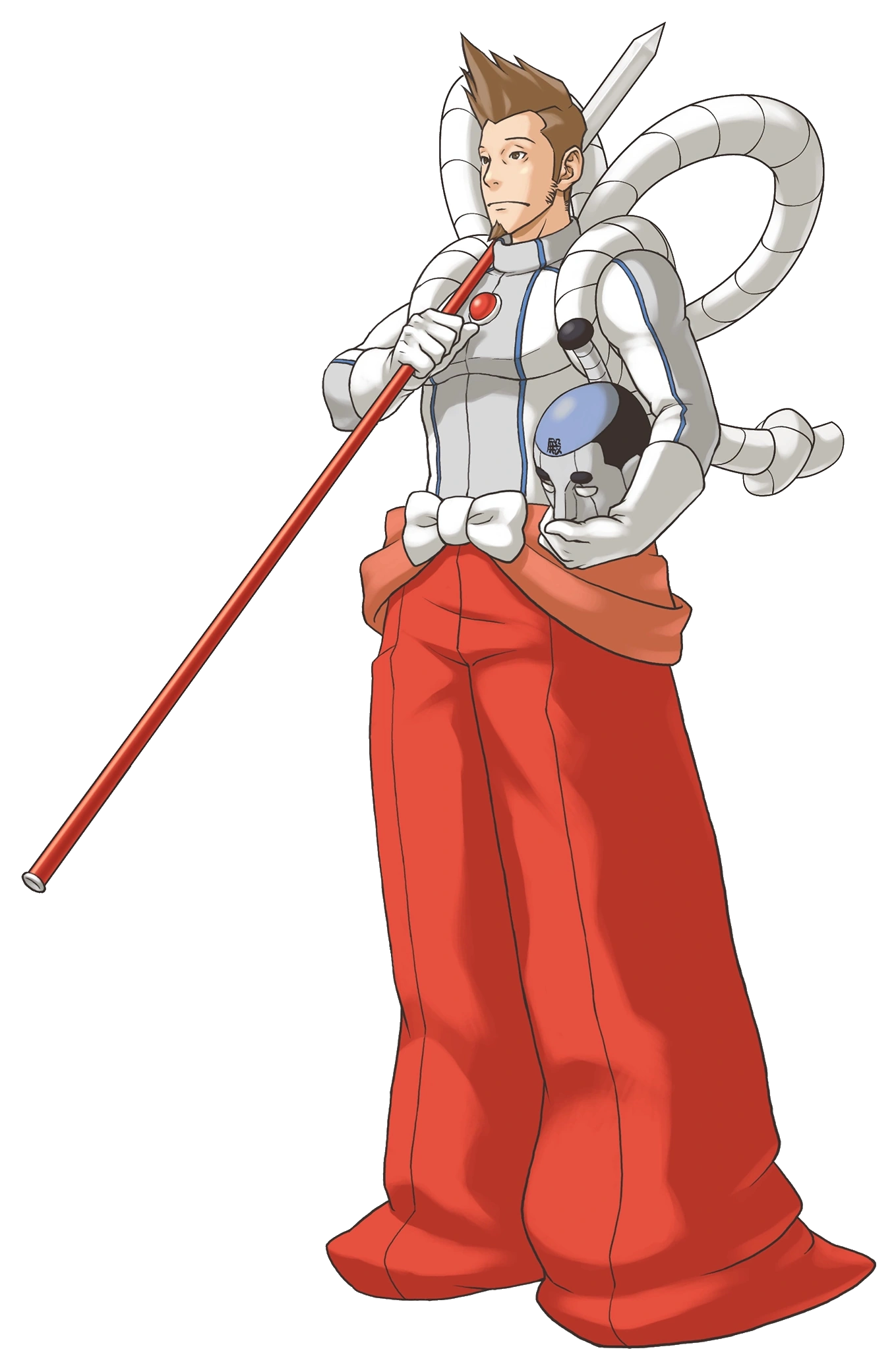 Ларри в костюме Стального самурая.