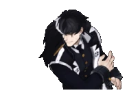 Выплевывает перо, после чего взмахивает рукой