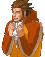 Держит носовой платок/говорит