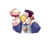 Офицантка — трёт голову