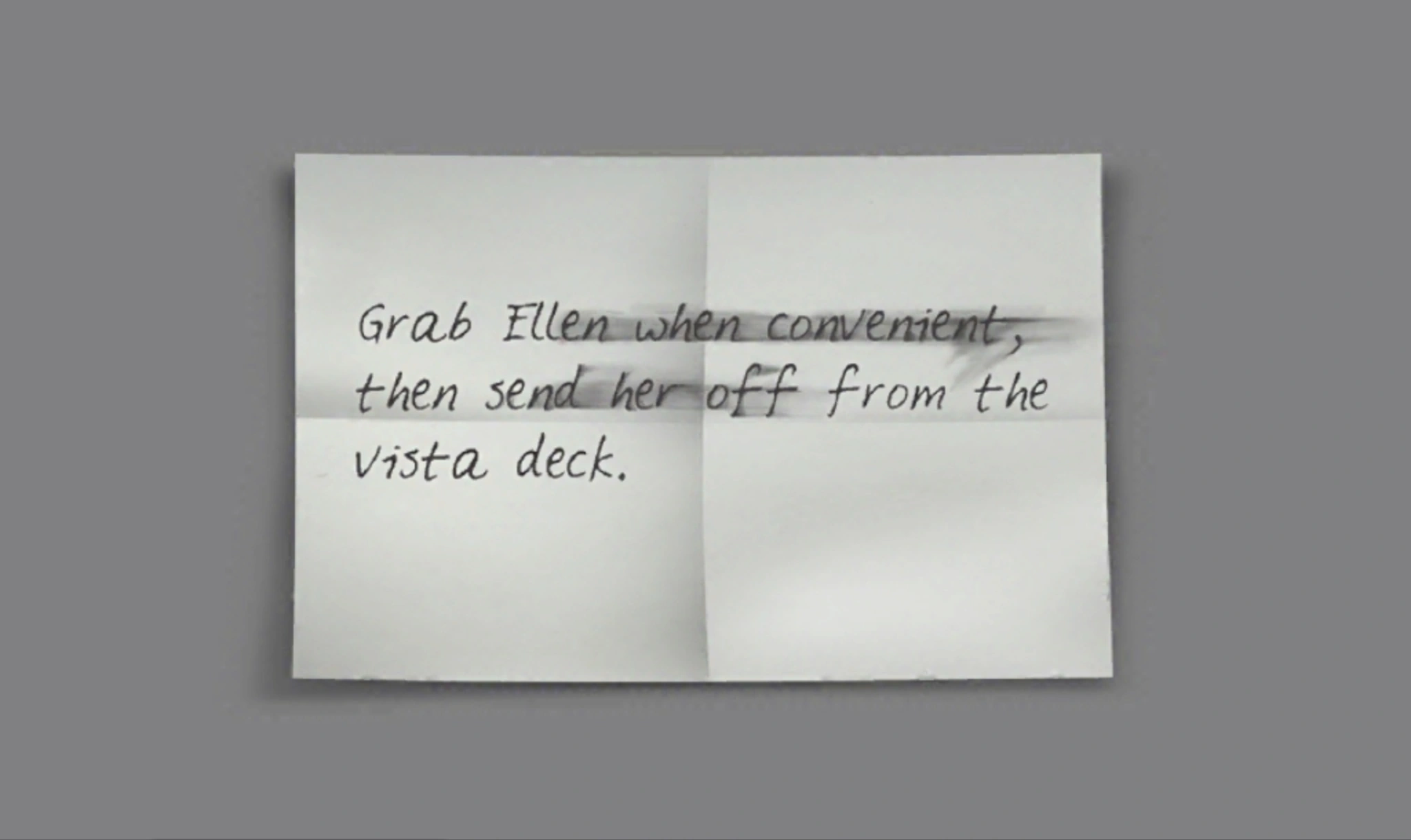 Записка, найденная рядом с телом Глумсбэри.