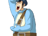 Бьёт кулаком об руку