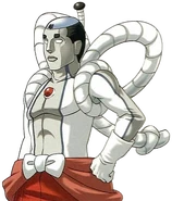 В пол роста (в костюме Ларри Батц; в маске) Ace Attorney Investigations: Miles Edgeworth (Пылающий поворот)