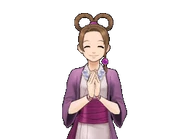 Радостная (глаза закрыты)