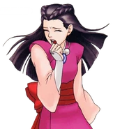 В полроста (шокирована, выдаёт себя за Айрис) Phoenix Wright: Ace Attorney - Trials and Tribulations (Грандиозный поворот)