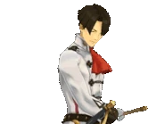 Схватившись за касиру катаны/говорит