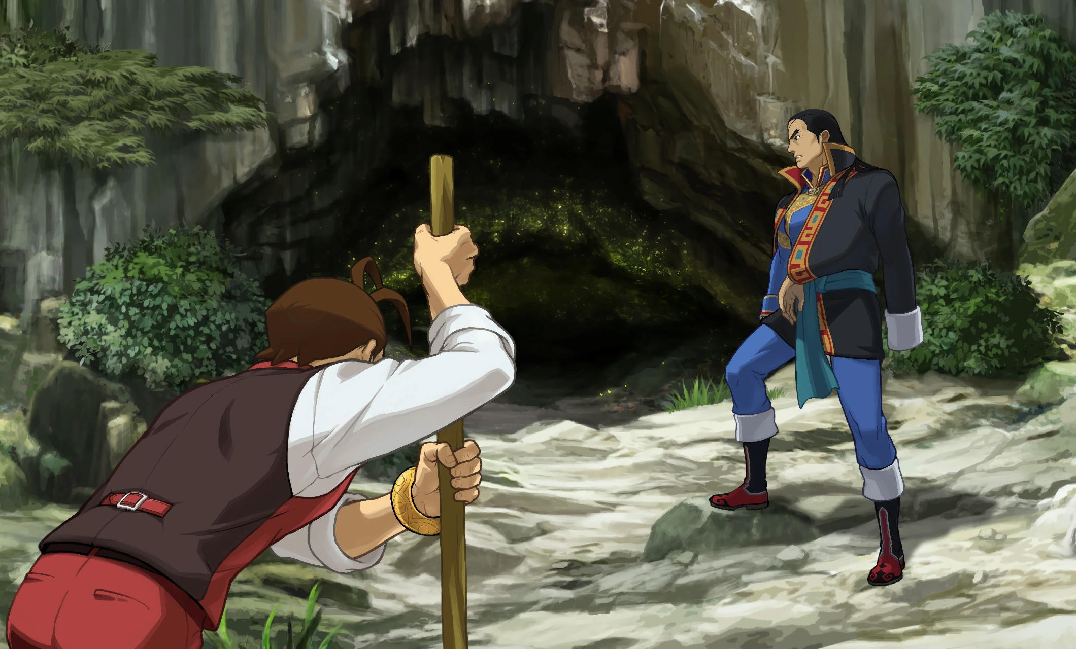 Дурк и Аполло собираются войти в пещеру.