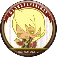 Иллюстрация в тиби-стиле для значка в честь пятнадцатилетия серии Ace Attorney