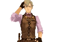 С рукой на голове/говорит