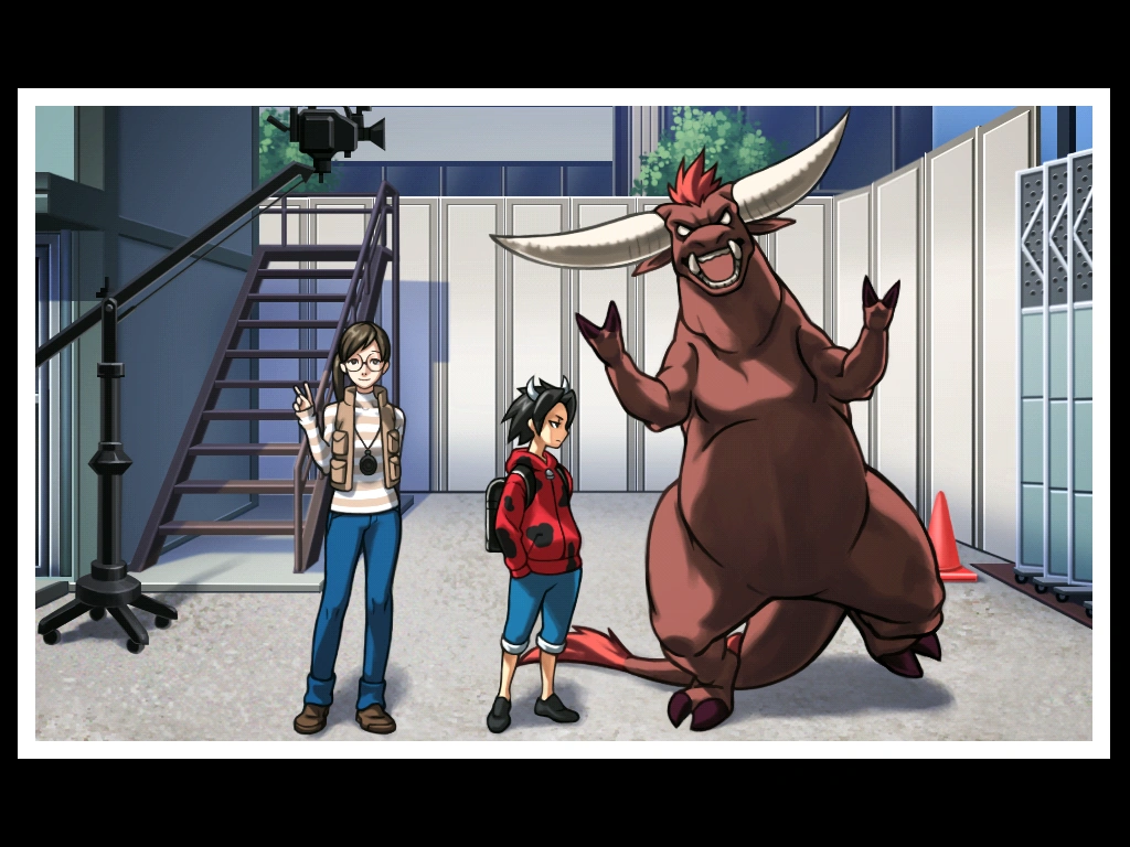 На площадке.