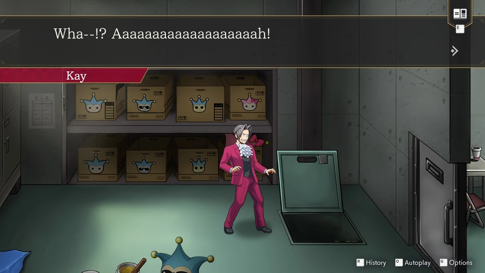 Фарадей падает в люк.