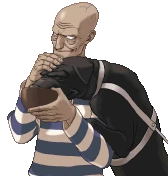 Кормит и гладит Хельмута