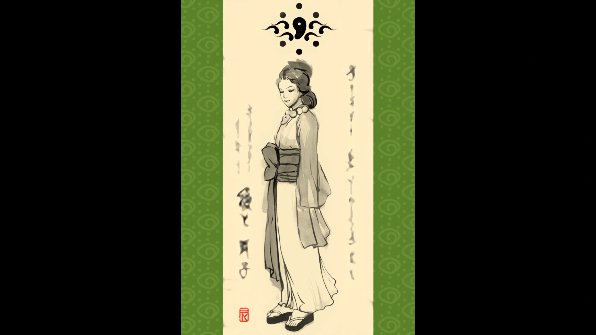 Свиток, изображающий Мисти Фей как Мастера техники призыва Курайна, до испорченности.