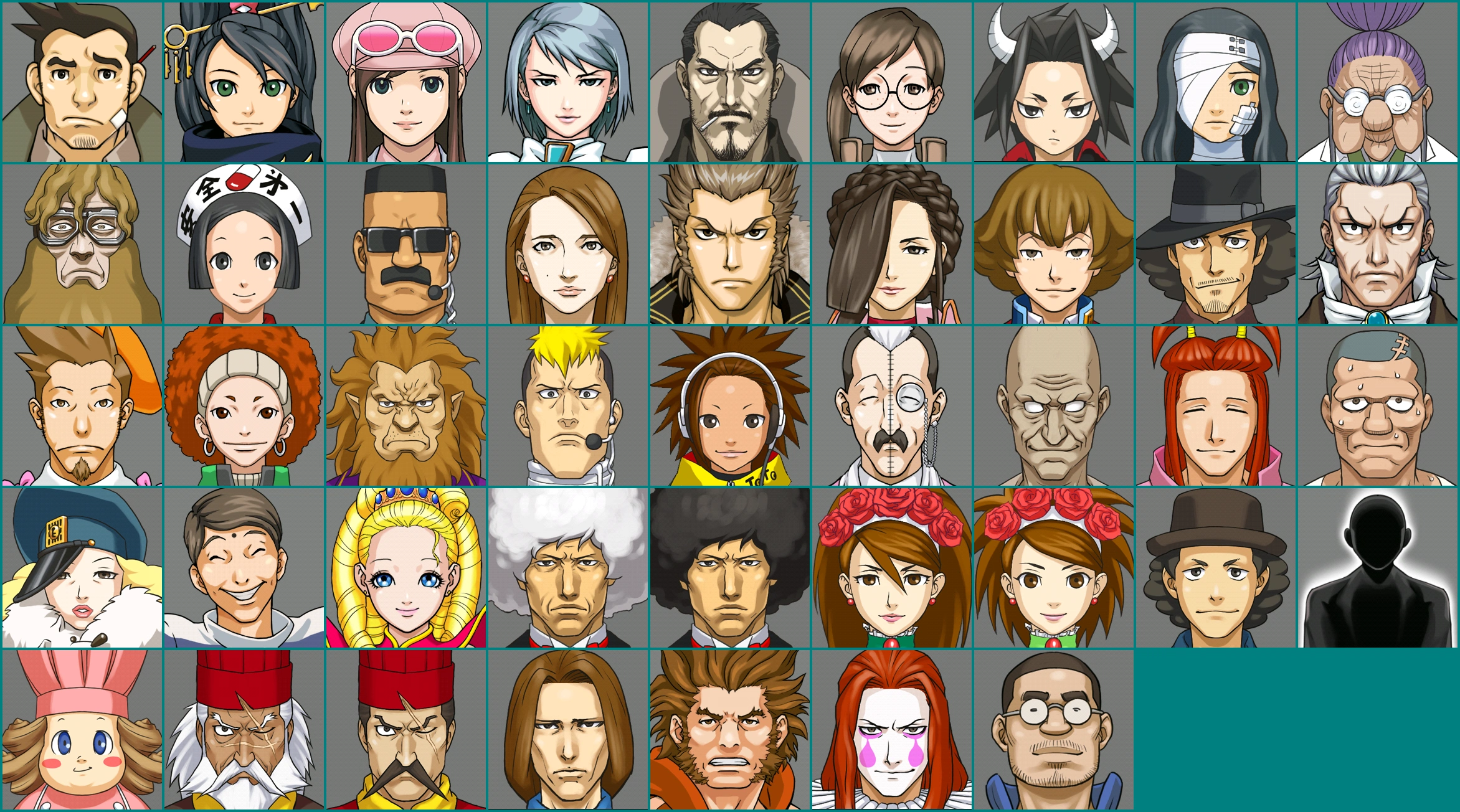 Все профили персонажей в игре.