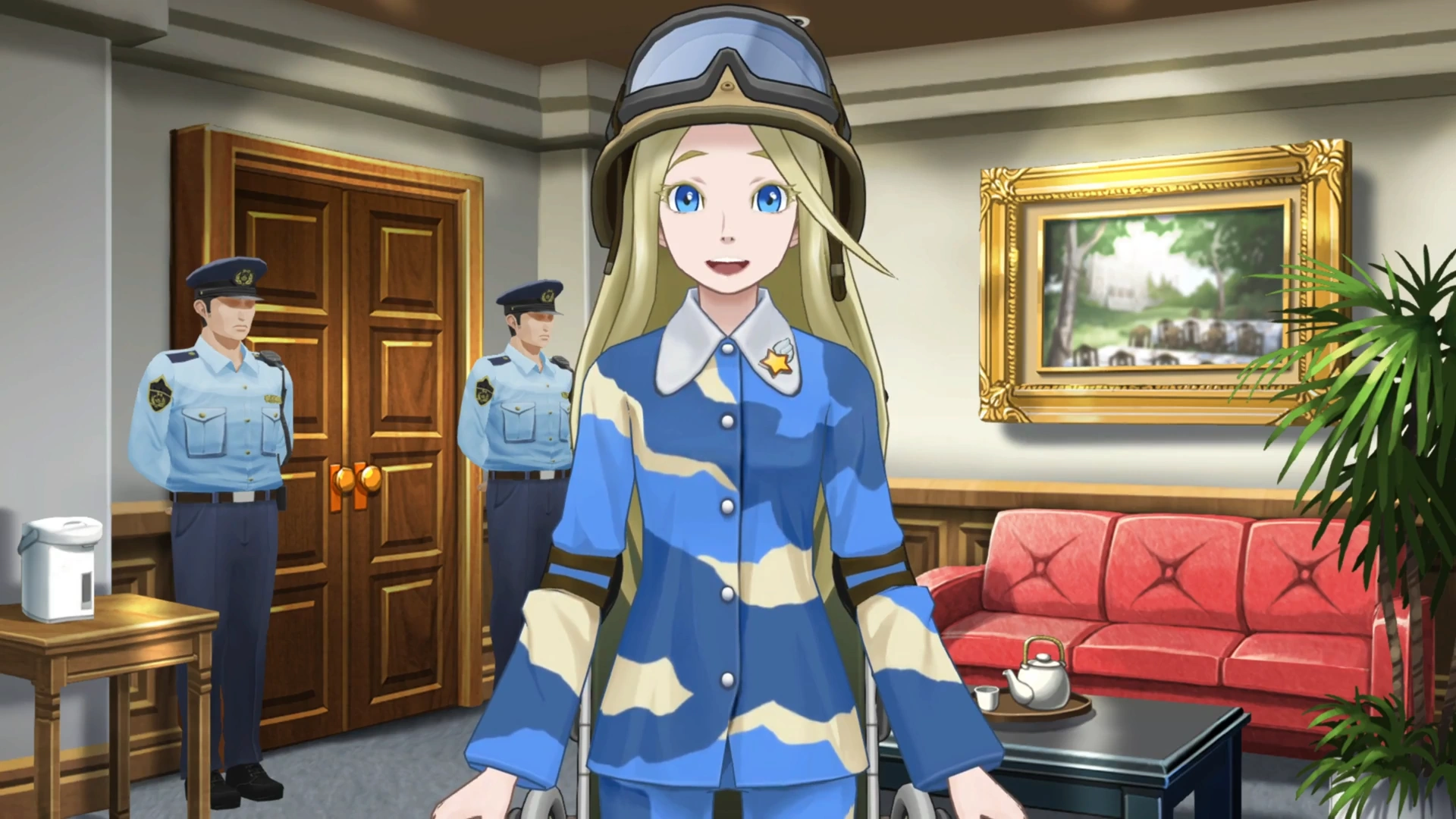 Арми Бафф встаёт с инвалидной коляски.