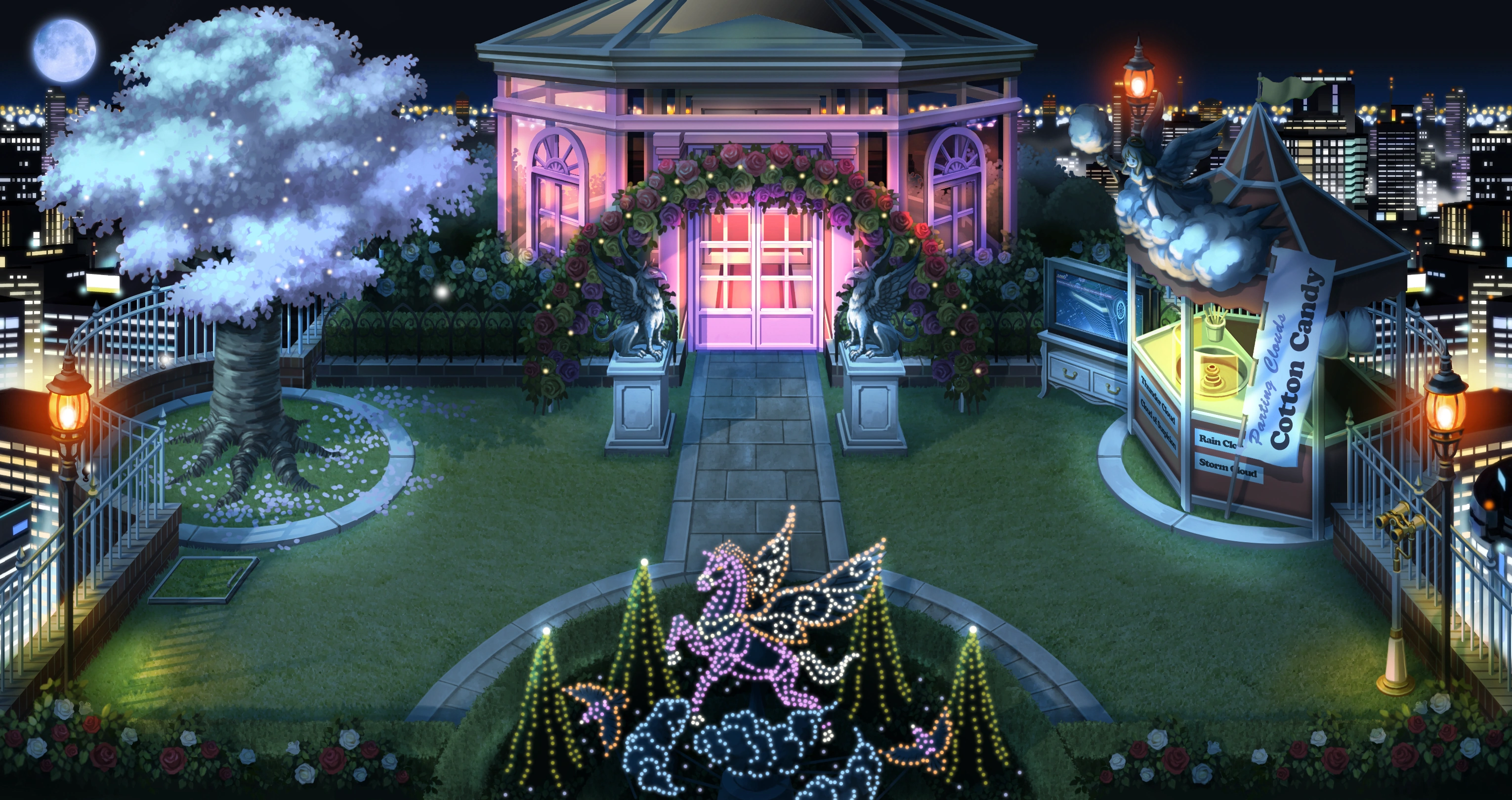 Смотровая площадка ночью.