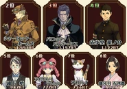 Места 2-8 (Сусато Микотоба заняла 8 место) Опрос популярности персонажей The Great Ace Attorney: Adventures от Capcom