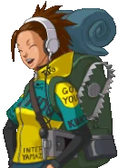 Улыбается/говорит