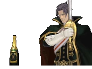 Держит меч/говорит