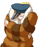 Обнимает себя