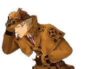 Держится за голову из-за боли