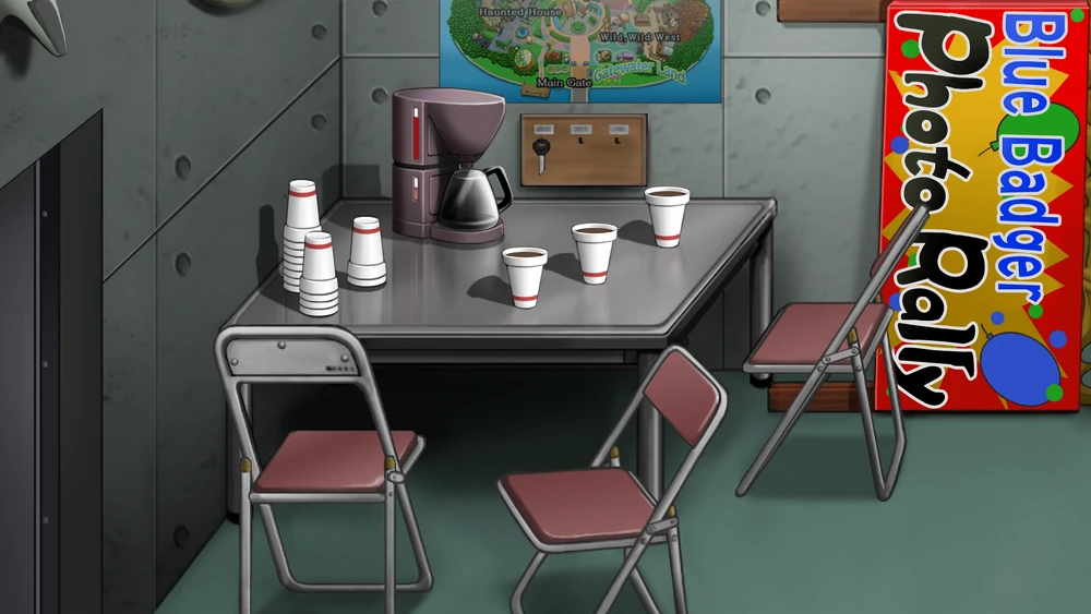 Стол в убежище похитителей.