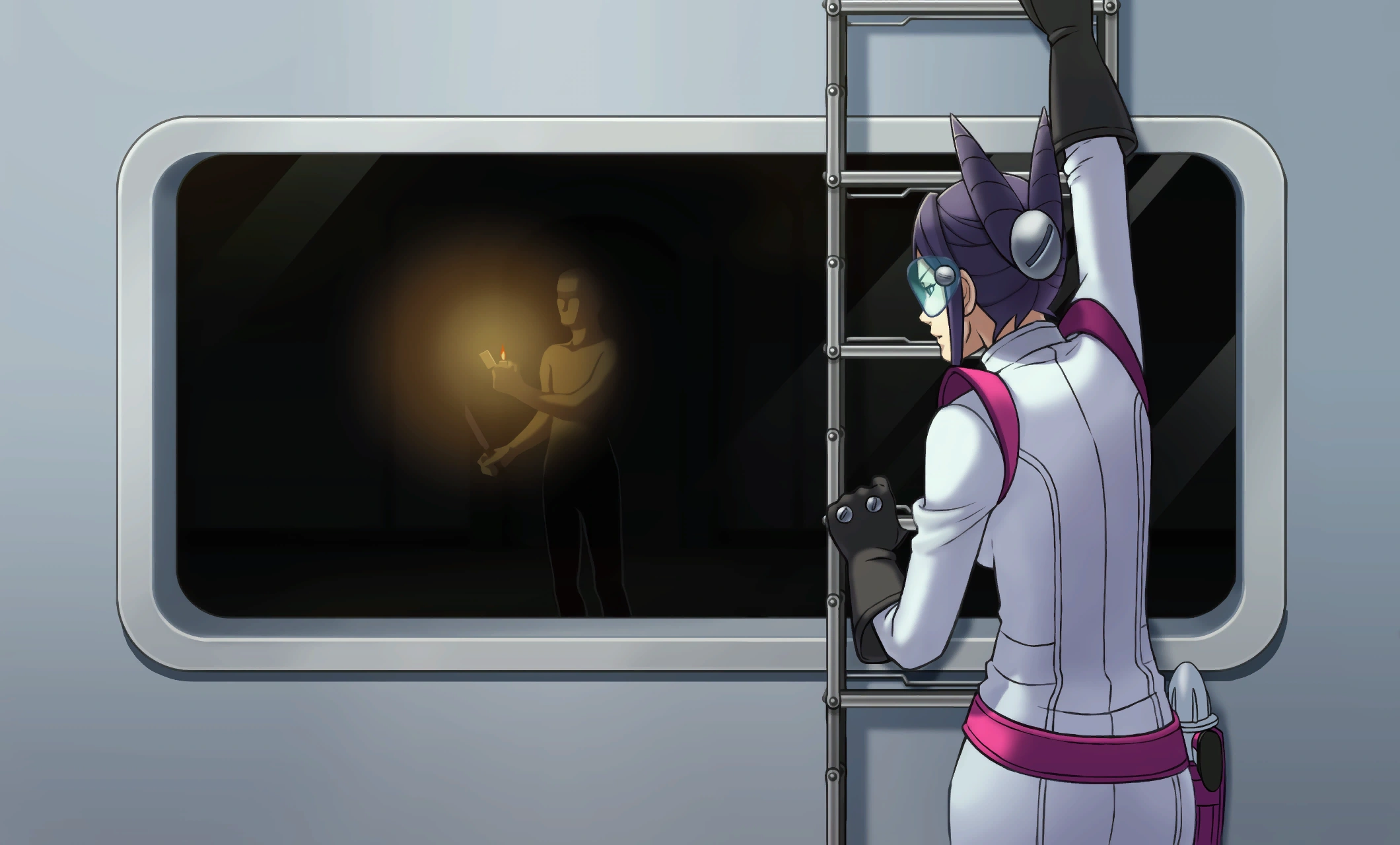 Таинственная фигура, которую Аура увидела в зале посадки.