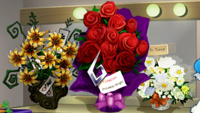 Букет белых цветов от Ламируар для Трюси в гримёрной театра Пенроуз.