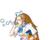 Надувает длинный поток пузырей