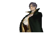 Перекрестил руки (поднял голову)/говорит