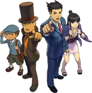 Главные персонажи Professor Layton vs. Phoenix Wright: Ace Attorney