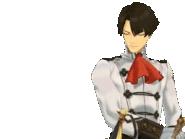 Схватившись за касиру катаны/говорит