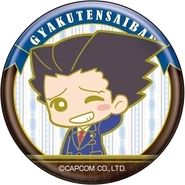 Значок с рисунком тиби-стиле к 15-летней годовщине Ace Attorney