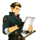 Держит документы/говорит