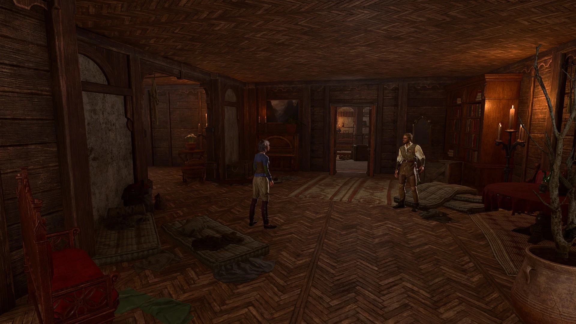 Беженцы в холле дома