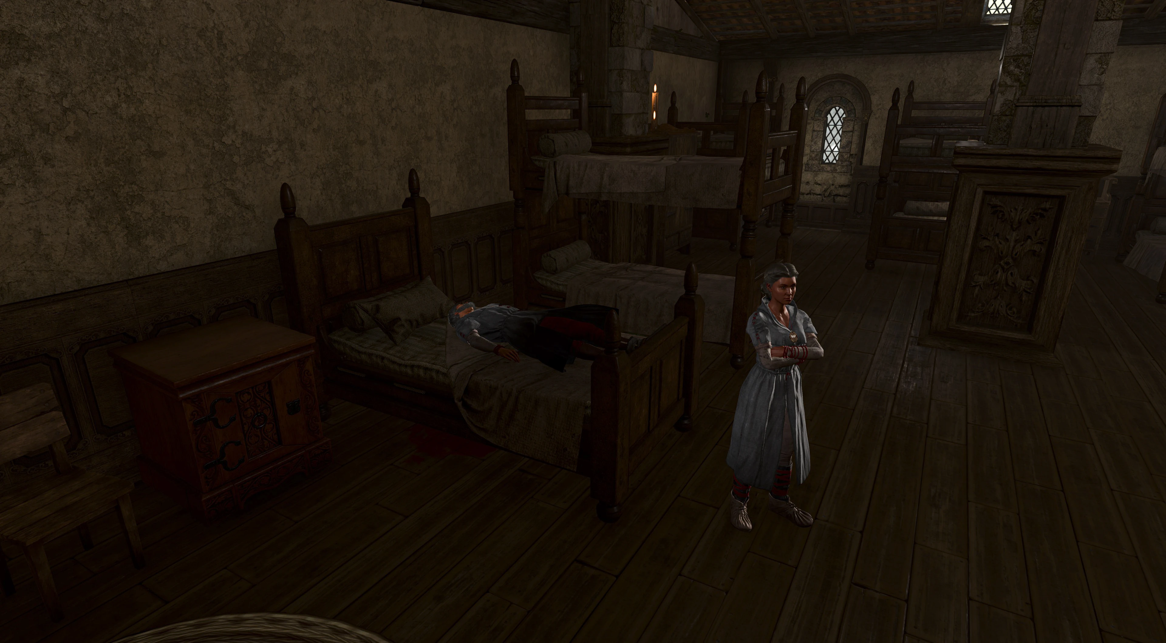 Тело отца Лоргана в лазарете