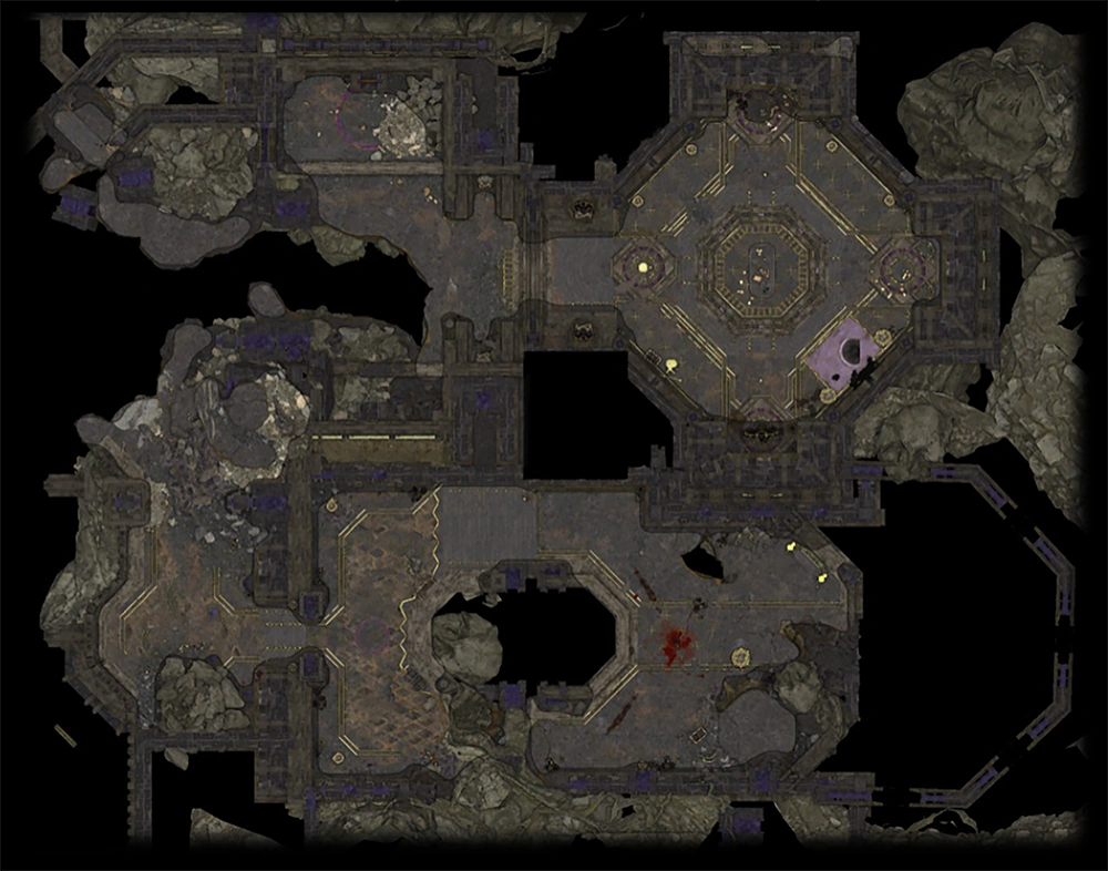 Карта восточной части нижнего уровня храма