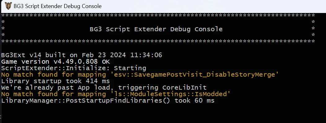Пример запущенной консоли