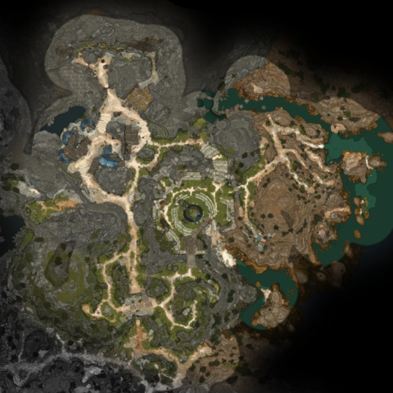 Карта локации «Изумрудная роща» в игре 